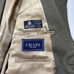 Excellent Chaps Ralph Lauren Blazer Sports Jacket Lambswool 42l Brown Nailhead